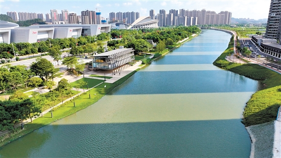 位于濱江新區(qū)段的棠下天沙河“一河兩岸”碧道近2公里。