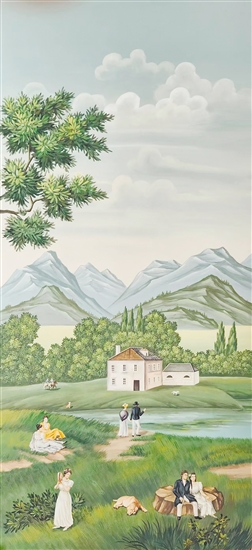 歐美風格的手繪墻紙。（受訪者供圖）