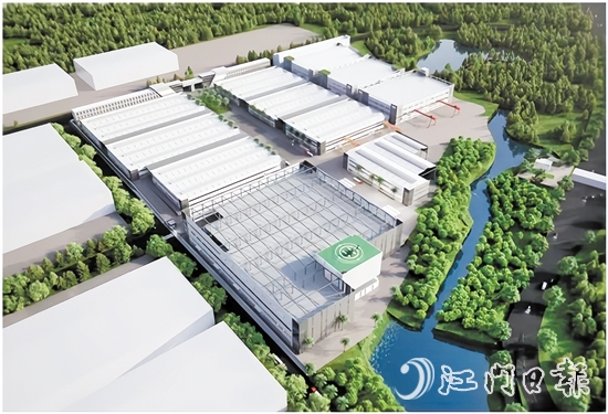 江門志特新材料科技有限公司年產(chǎn)20萬平方米綠色環(huán)保建筑鋁合金模板、7500個機位智能防護(hù)平臺項目是新開工項目之一。圖為項目效果圖。