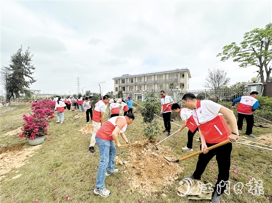 今年春天，水步鎮(zhèn)已先后開展30余場植樹活動，累計超1300名黨員干部群眾參與。