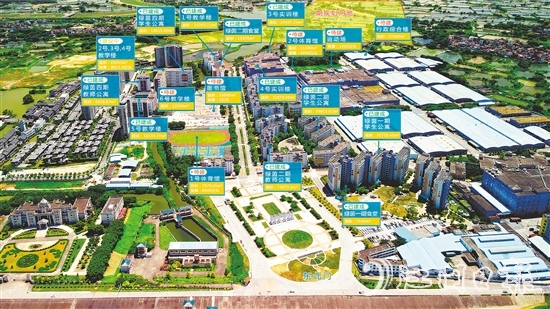 江門華僑職業(yè)學(xué)院（籌）全校整體鳥瞰圖。